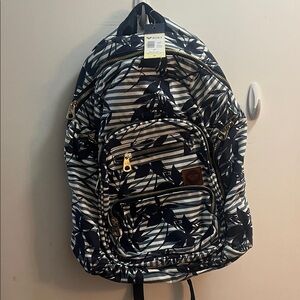 Roxy Navy and White Striped Backpack